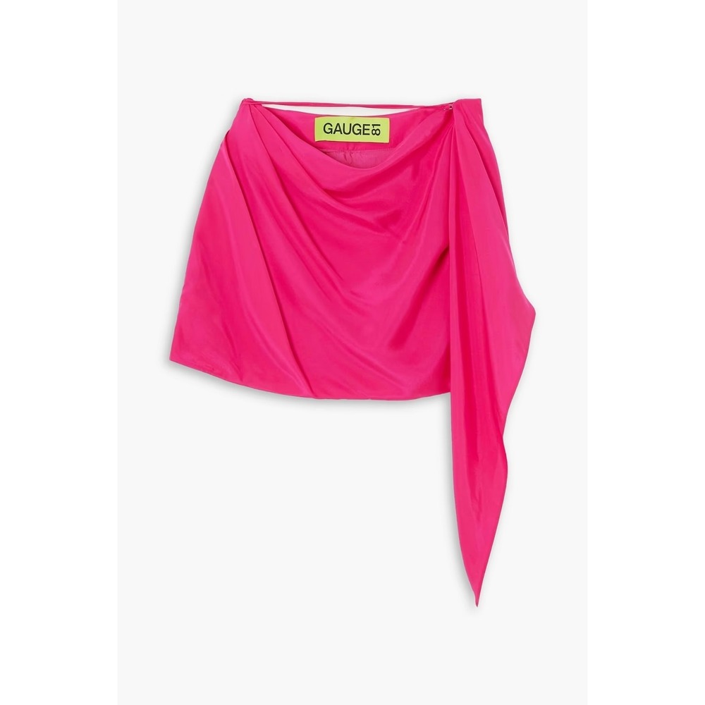 GAUGE81 Himeji Silk Asymmetrical‎ Drape Top Pink XXS NWT Designer